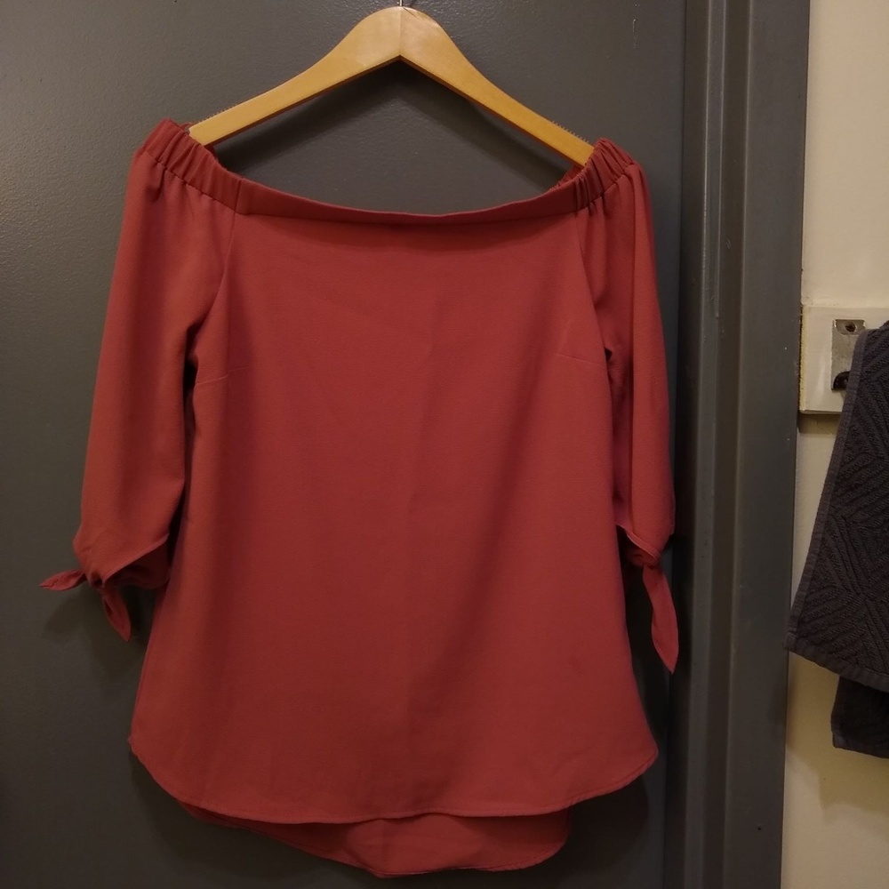 Dusty Rose Off the Shoulder Top